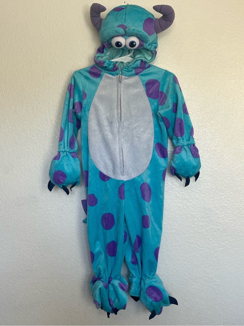 Disney Pixar Monsters Inc Sully Costume - Teal & Purple Plush Hooded Onesie